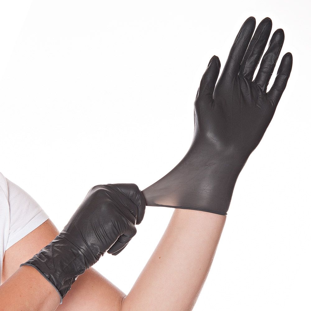 Handschuhe Latex puderfrei DIABLO, Grösse S, schwarz